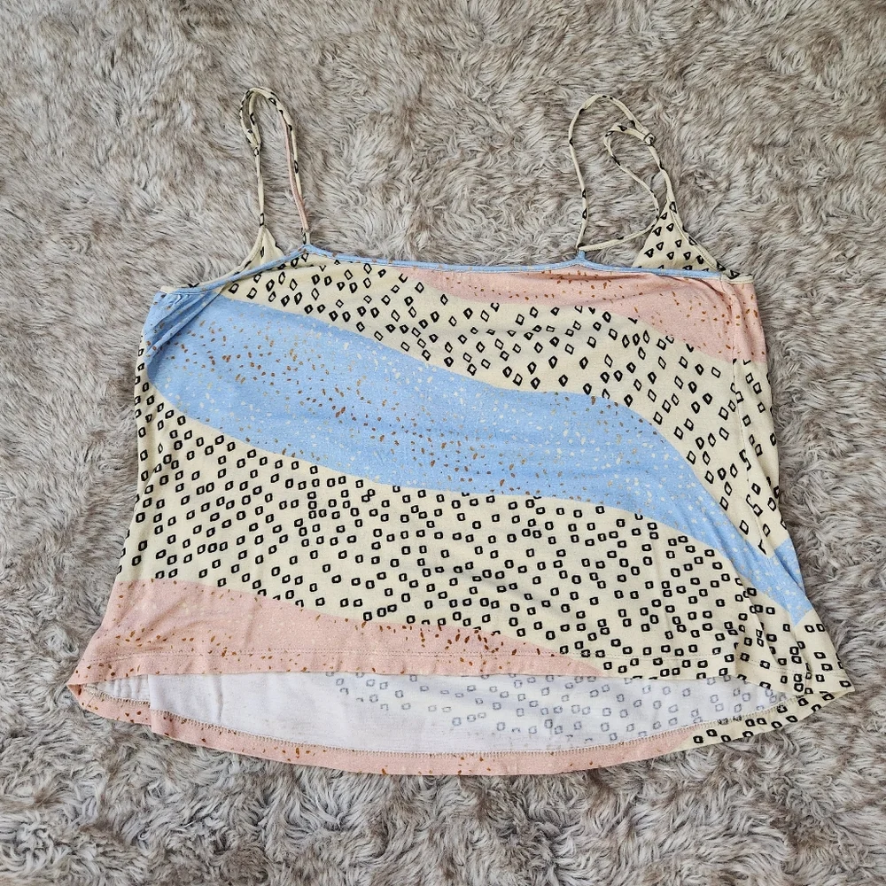 Free People Conditions Apply Gwen‎ Printed Cami Multicolored Women's Size 1X